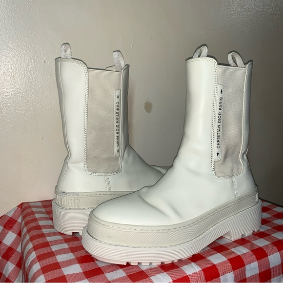 CHRISTIAN DIOR Leather Chelsea Boots Size 7 US / 37 EUR - Picture 4 of 16